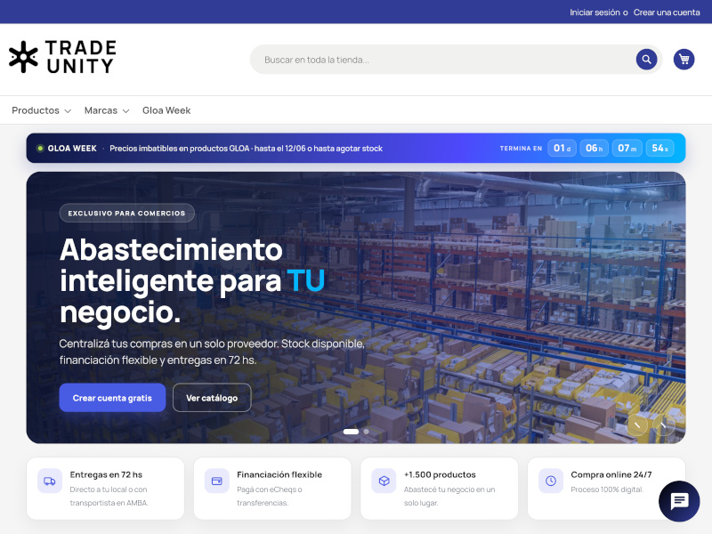 Vista del proyecto TradeUnity